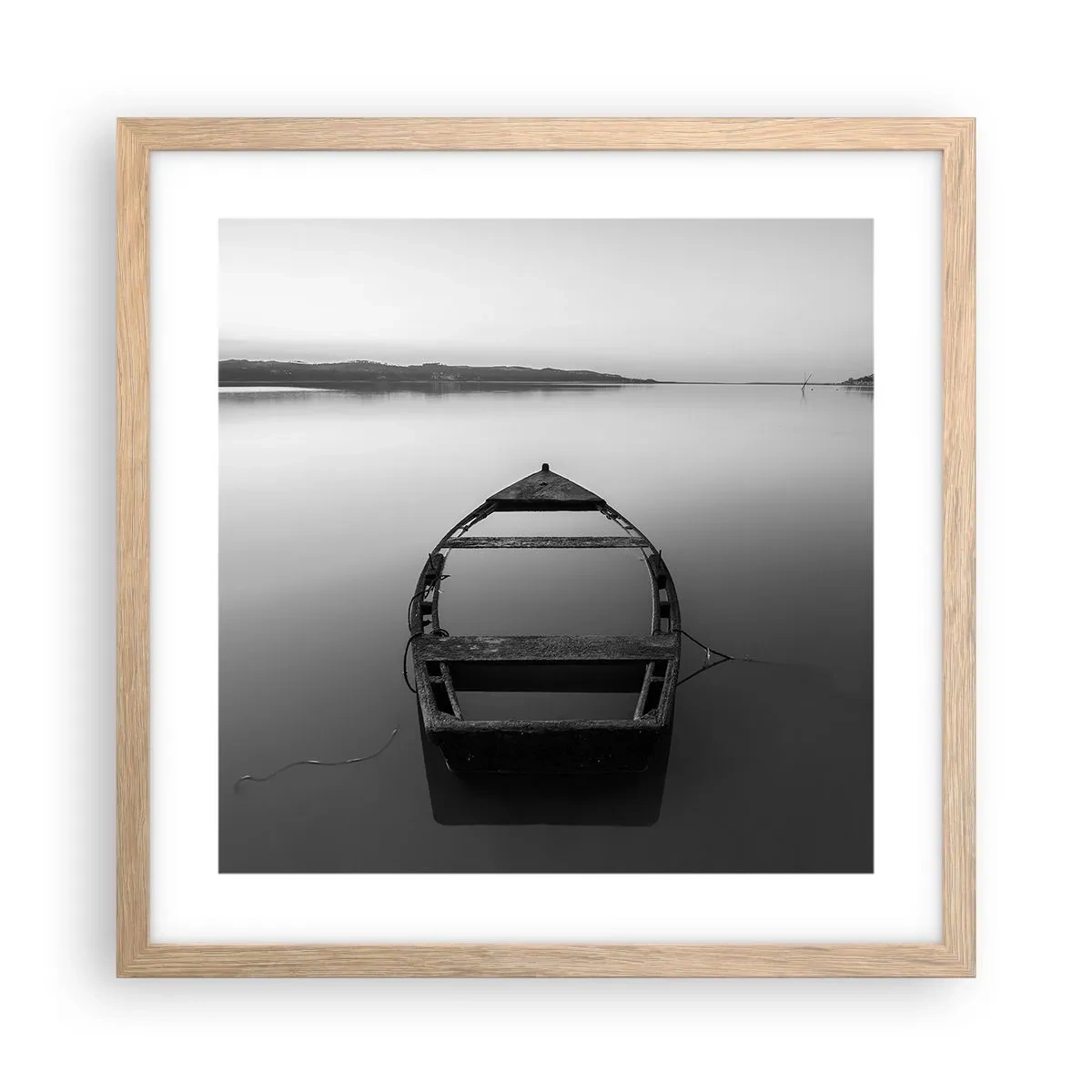 Affisch i ram av ljusek - Längtan och melankoli - 40x40 cm