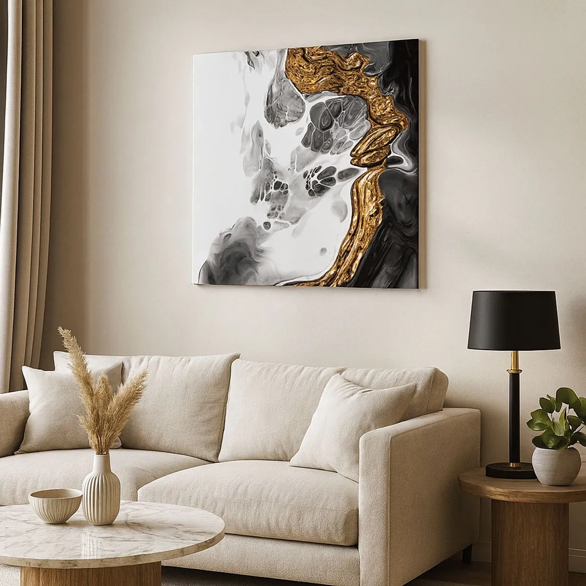 Canvastavla - Bild på duk - Organisk komposition - 30x30 cm