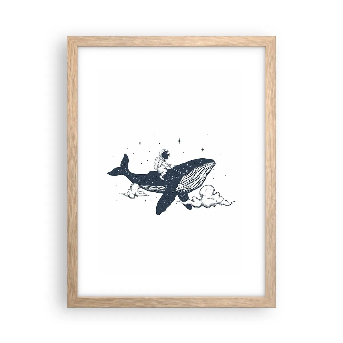 Affisch i ram av ljusek - Rymdäventyr - 30x40 cm