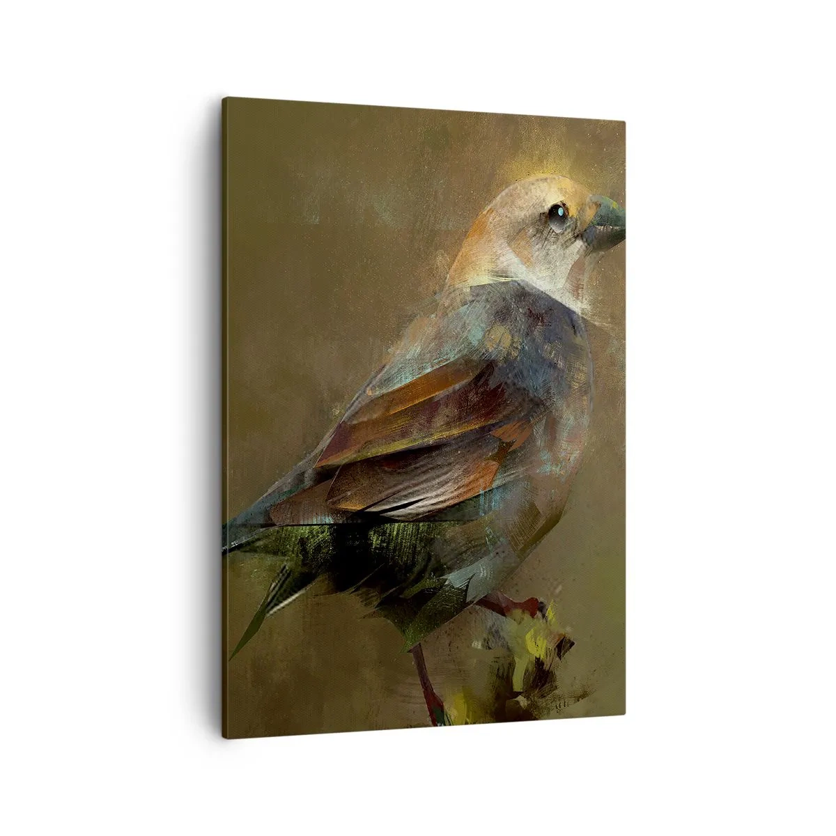 Canvastavla - Bild på duk - Gråsparv, en liten fågel - 50x70 cm