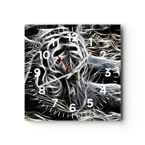 Väggklocka - Klocka på glas - En studie om kattens lätthet - 30x30 cm