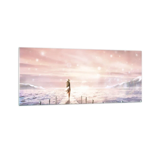 Glastavla - Bild på glas - I drömmens ljus - 100x40 cm