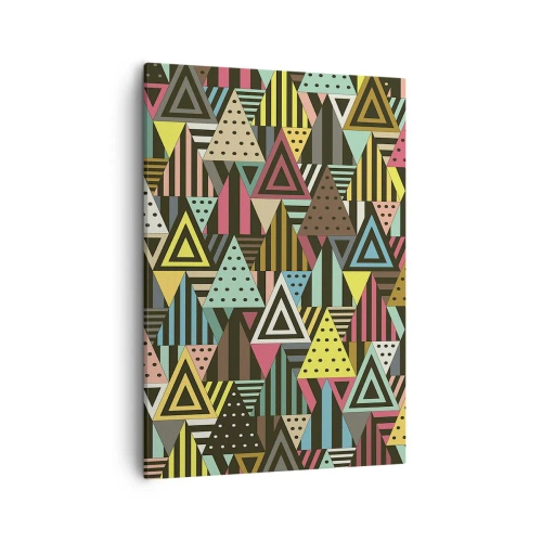 Canvastavla - Bild på duk - Trianglar - 50x70 cm