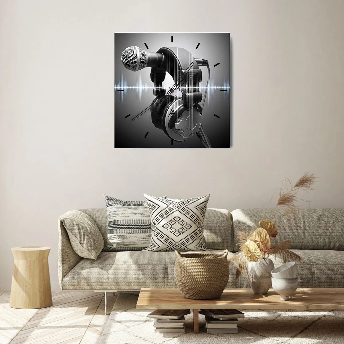 Väggklocka - Klocka på glas - Sången hörs fortfarande - 40x40 cm