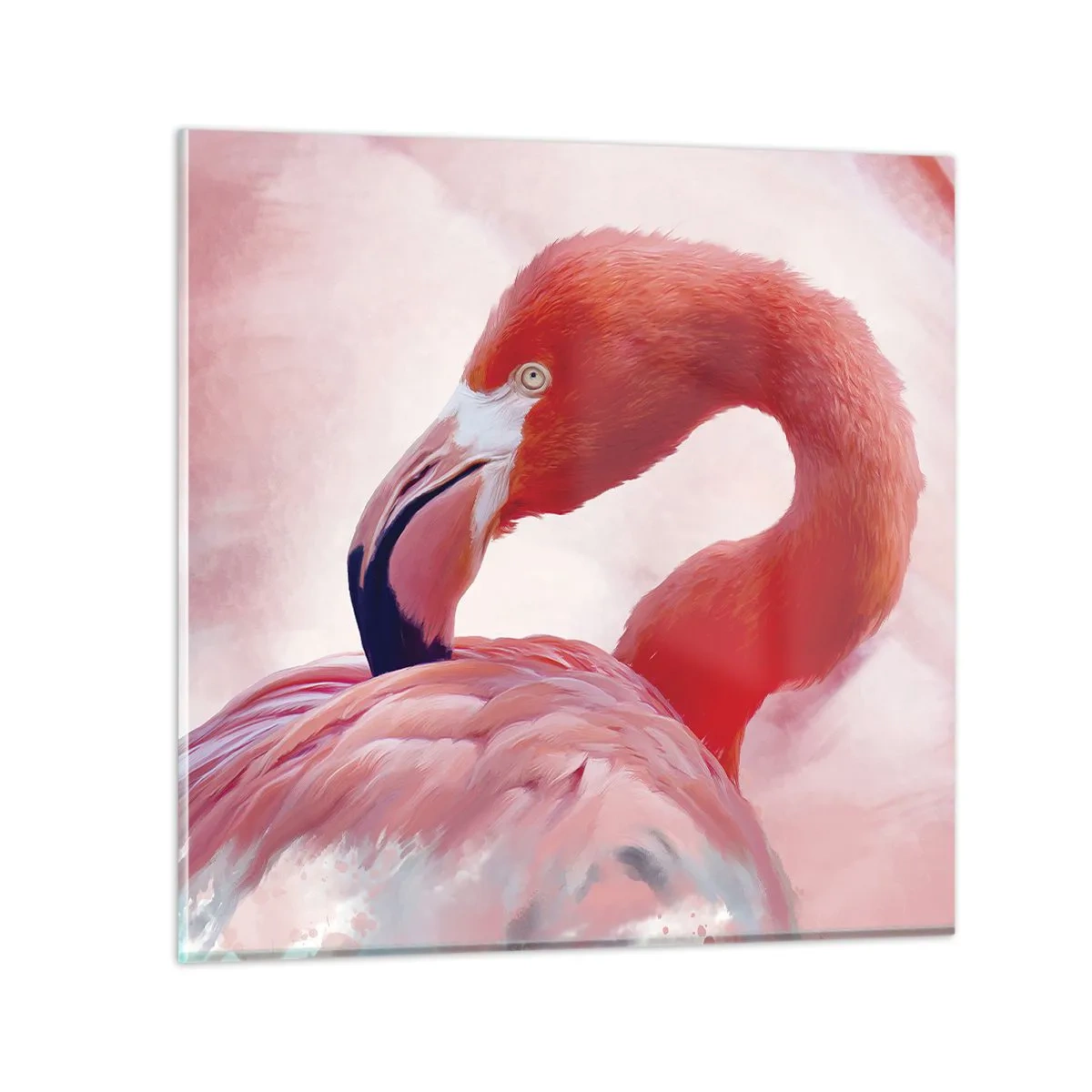 Glastavla - Bild på glas - Fågelns skönhet - 40x40 cm