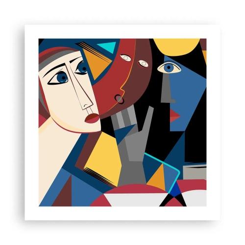 Affisch - Kubistiskt samtal - 50x50 cm