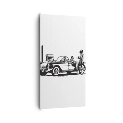 Canvastavla - Bild på duk - 60. - sorglöst Amerika - 65x120 cm