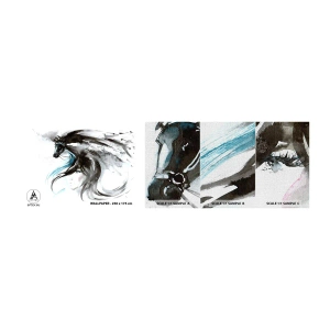 Provbit av fototapet Premium Canvas - Svarta prinsens galopp - Djur, Häst, Grafik - 100x30 cm