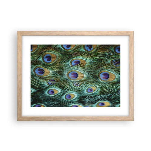 Affisch i ram av ljusek - Påfågels blick - 40x30 cm
