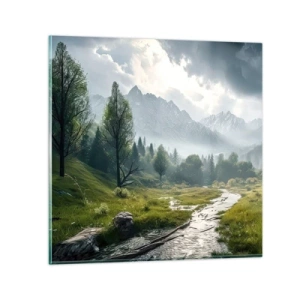 Glastavla - Bild på glas - Fram och tillbaka - 30x30 cm