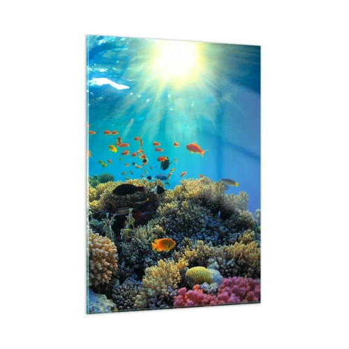 Glastavla - Bild på glas - Undervatenskatter - 50x70 cm