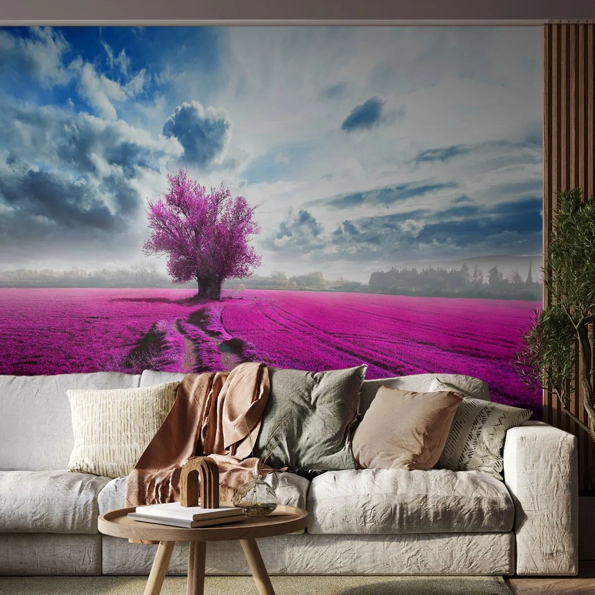 Fototapet Premium Canvas - Ljunghed - Landskap, Ljungar, Natur - 100x70 cm