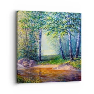 Canvastavla - Bild på duk - Idyllisk vy - 30x30 cm