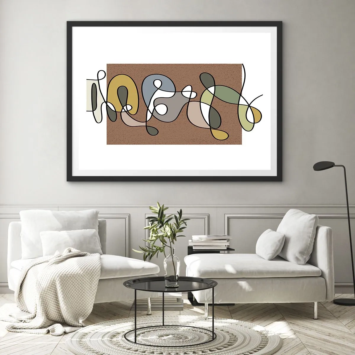 Affisch i svart ram - En abstraktion värd att le åt - 100x70 cm