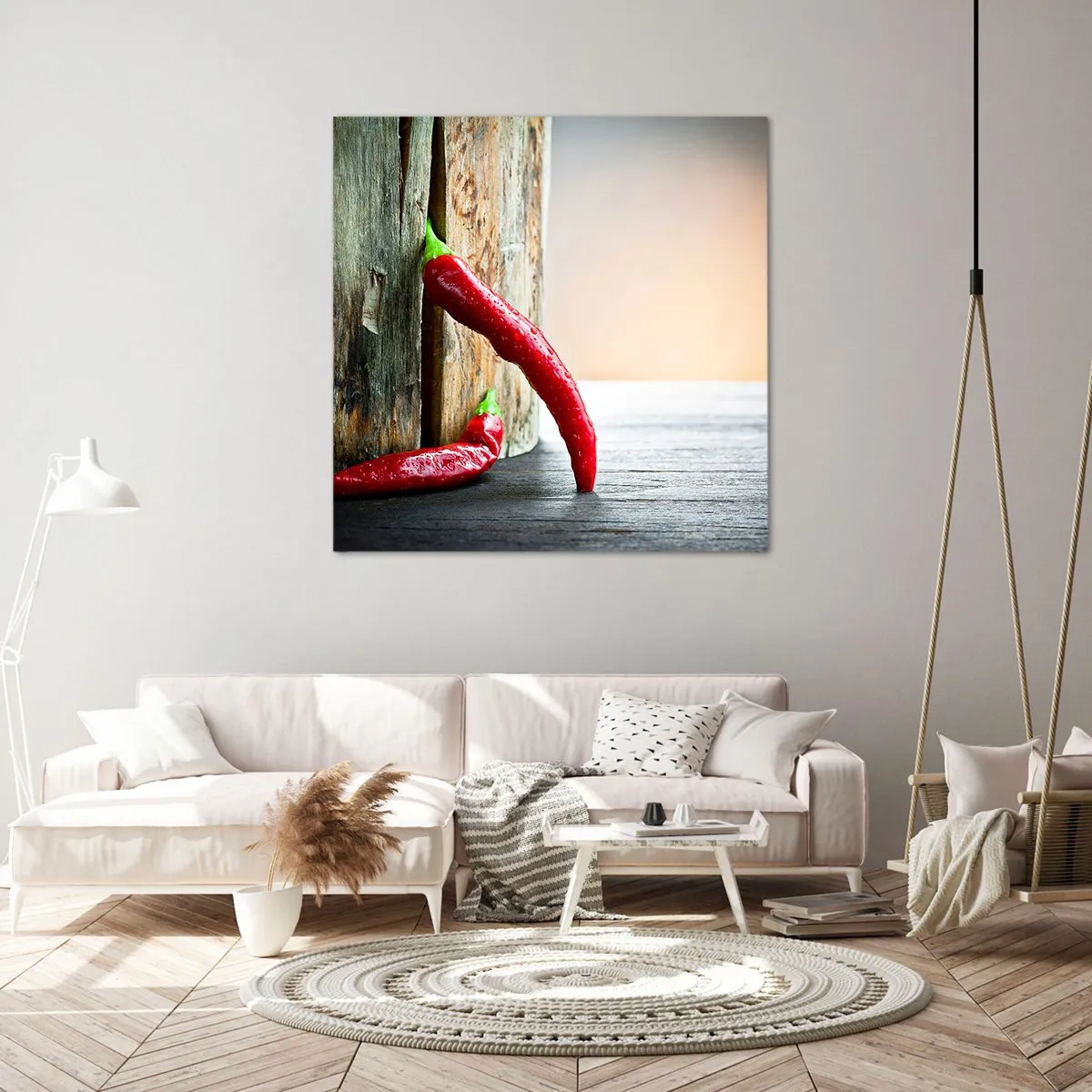 Canvastavla - Bild på duk - Red hot chili peppers - 70x70 cm