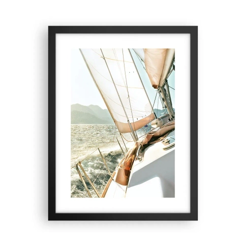 Affisch i svart ram - Under full segel - 30x40 cm