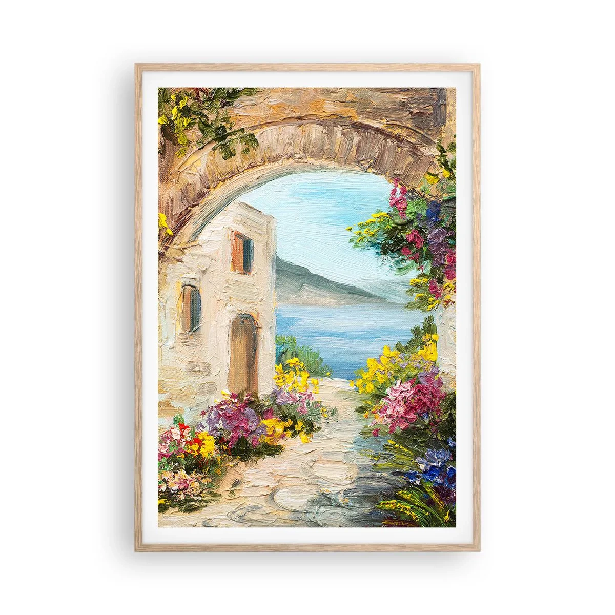 Affisch i ram av ljusek - Kustprovinsens charm - 70x100 cm
