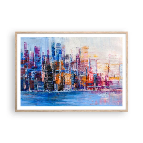 Affisch i ram av ljusek - En glädjefylld metropol - 100x70 cm