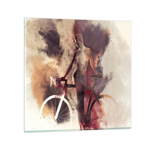Glastavla - Bild på glas - Cyklelsjäl i marmorform - 30x30 cm