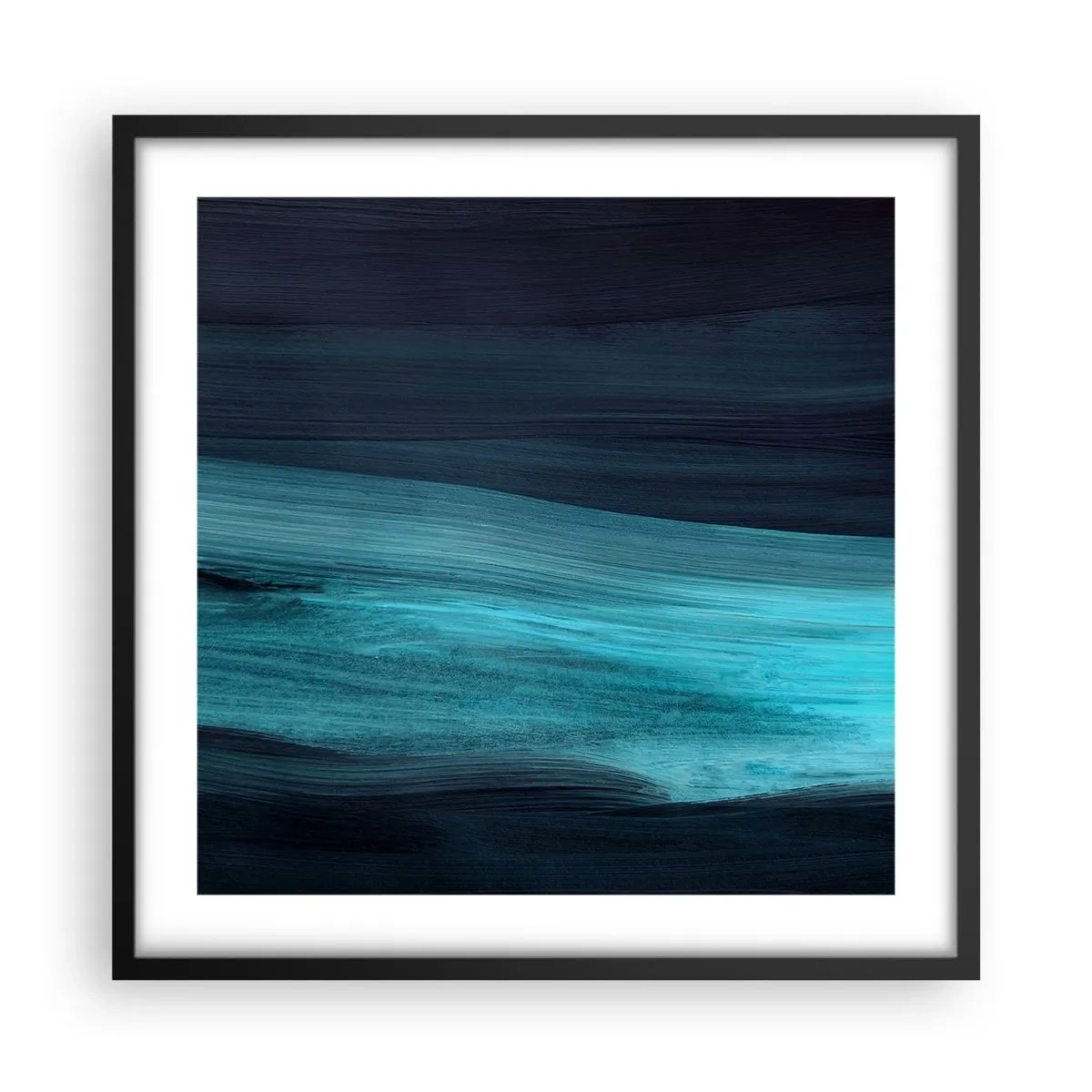Affisch i svart ram - Flyt med strömmen - 50x50 cm