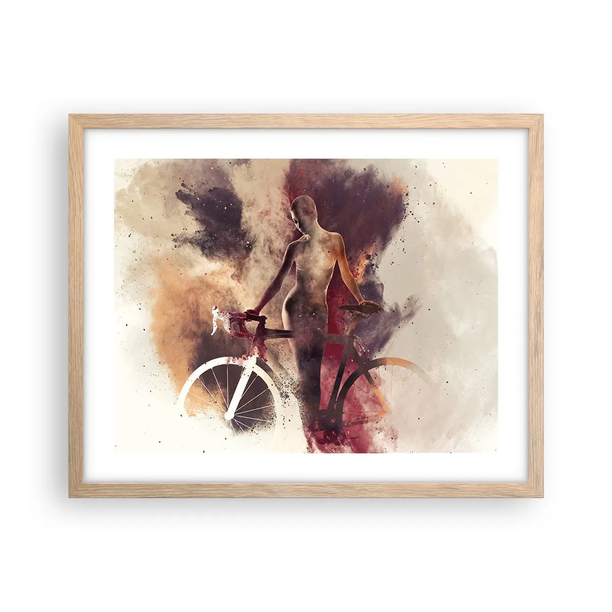 Affisch i ram av ljusek - Cyklelsjäl i marmorform - 50x40 cm