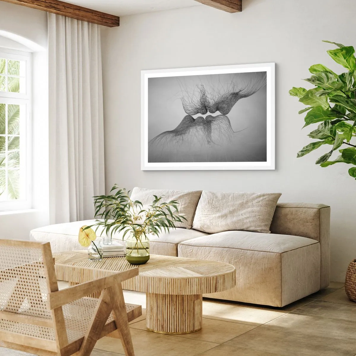 Affisch i vit ram - Vindens kyss - 50x40 cm