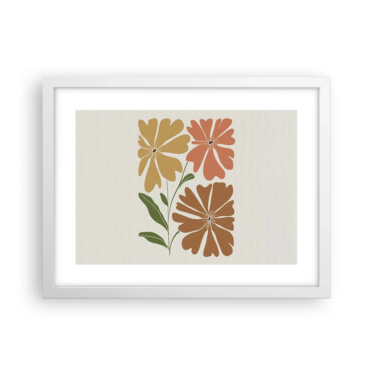 Affisch i vit ram - Natur och geometri - 40x30 cm