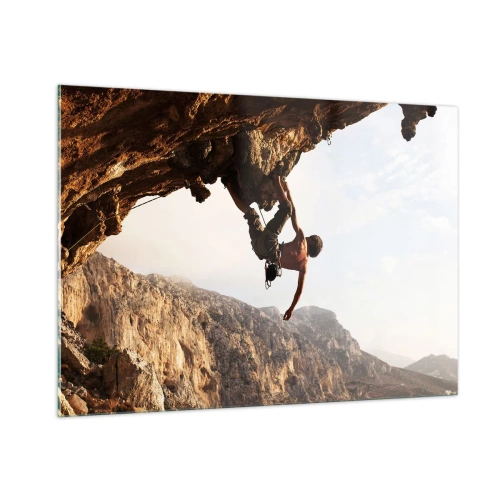 Glastavla - Bild på glas - Världen i näven - 100x70 cm