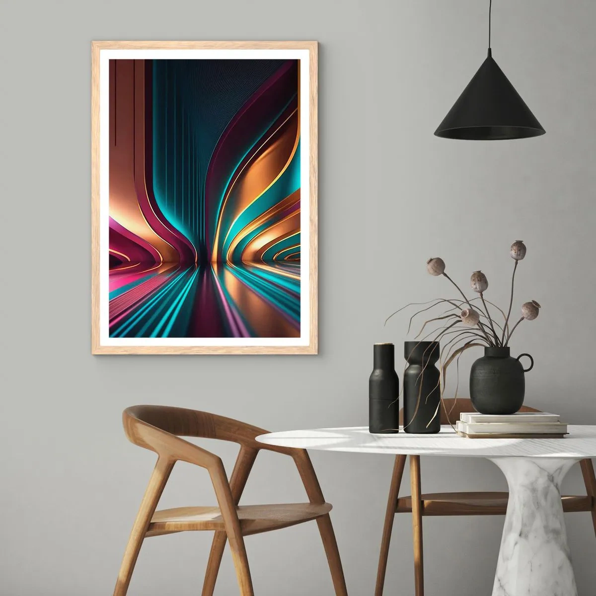 Affisch i ram av ljusek - Ljusets arkitektur - 61x91 cm