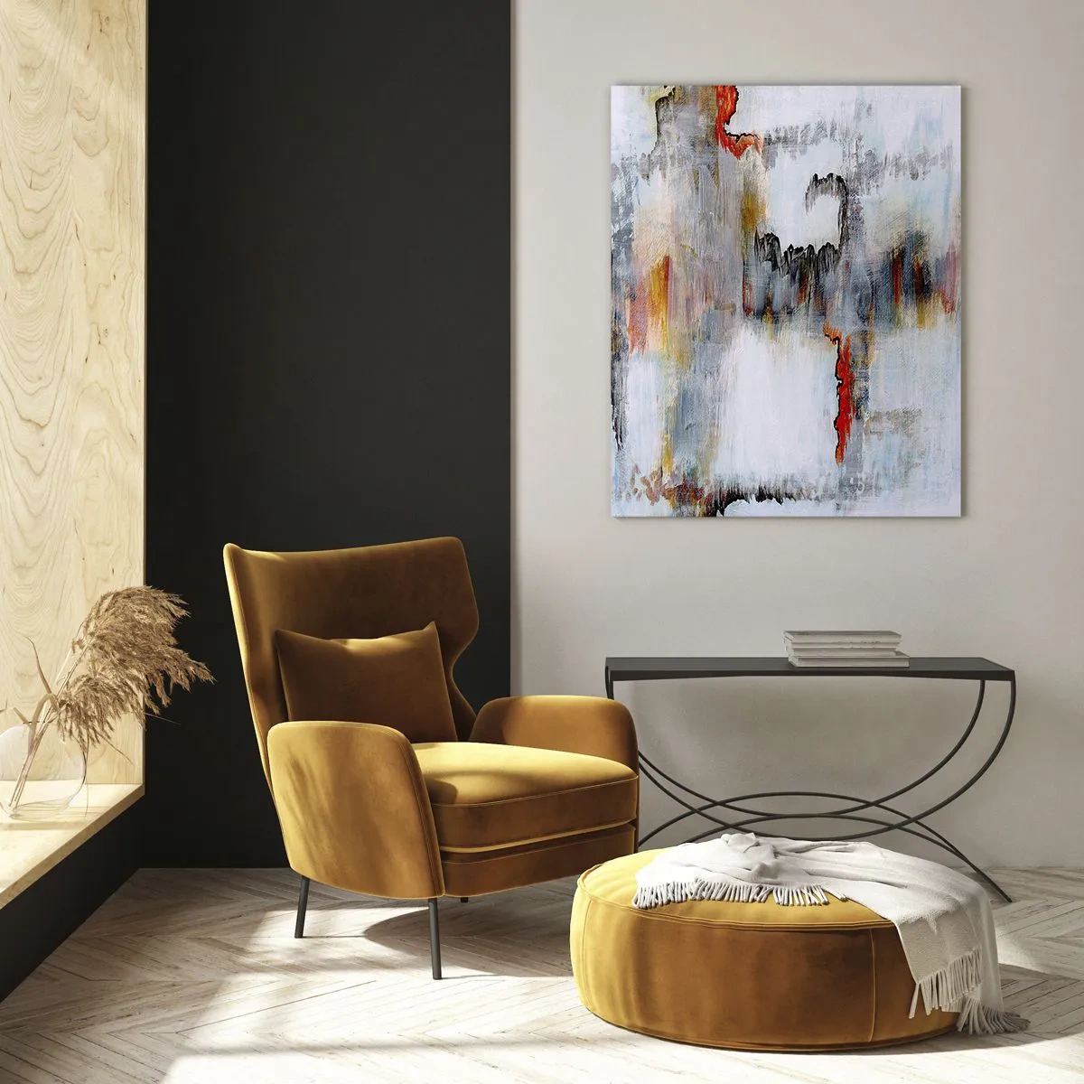 Glastavla - Bild på glas - Med pinne på vatten - 50x70 cm