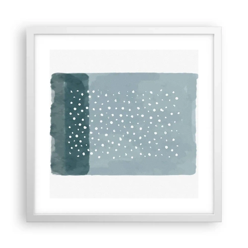Affisch i vit ram - Uppstådda ur det blåa - 40x40 cm