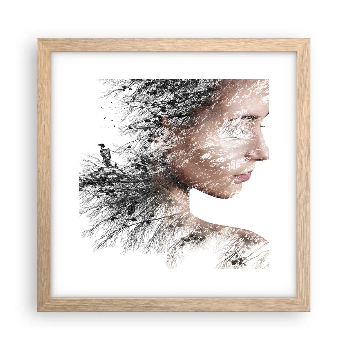 Affisch i ram av ljusek - Skogens ande - 30x30 cm