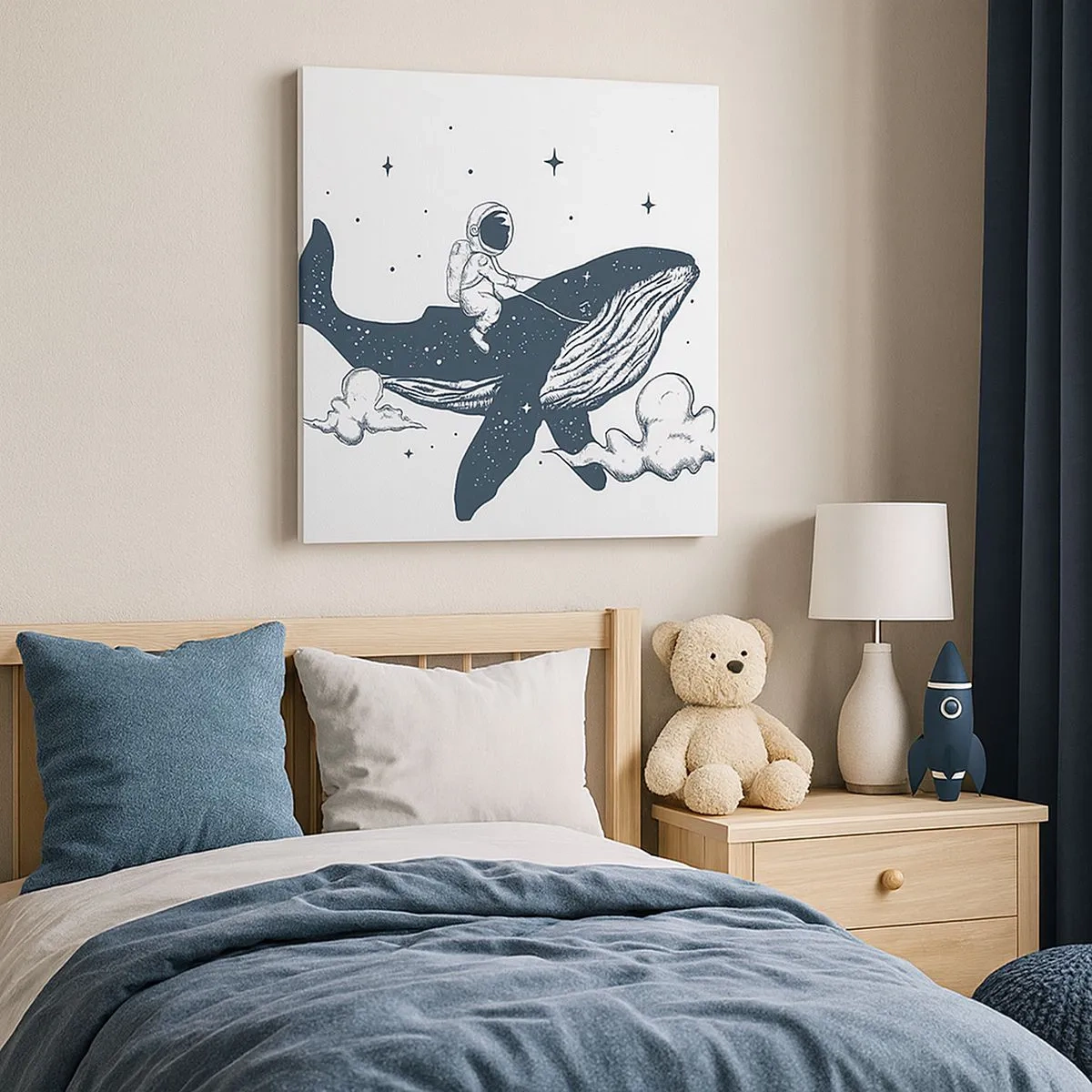 Canvastavla - Bild på duk - Rymdäventyr - 30x30 cm