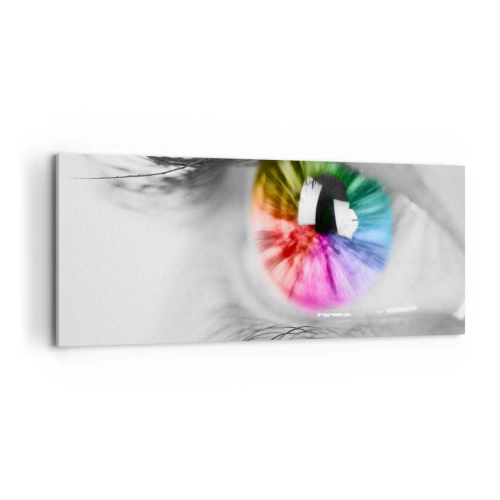 Canvastavla - Bild på duk - Se färgglatt på världen - 100x40 cm