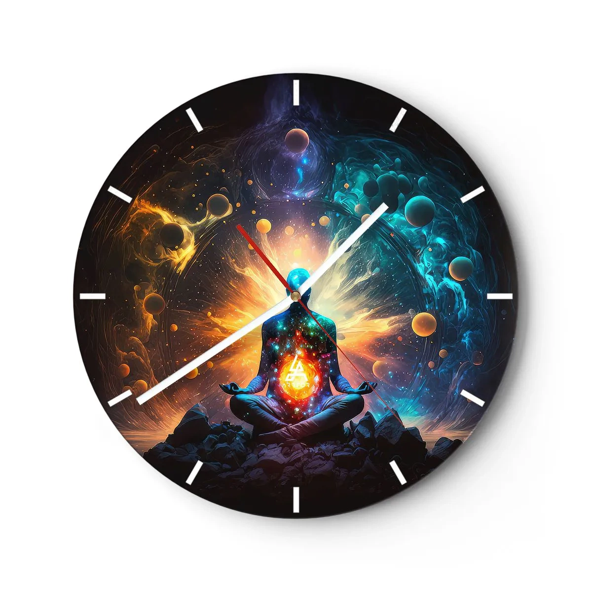 Väggklocka - Klocka på glas - Kosmisk stillhet - 40x40 cm