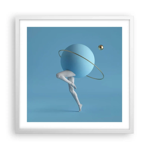 Affisch i vit ram - Och planeterna blir galna - 50x50 cm