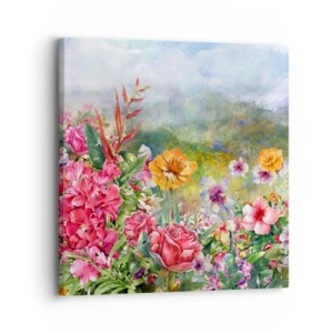 Canvastavla - Bild på duk - En trädgård som blivit galen - 30x30 cm