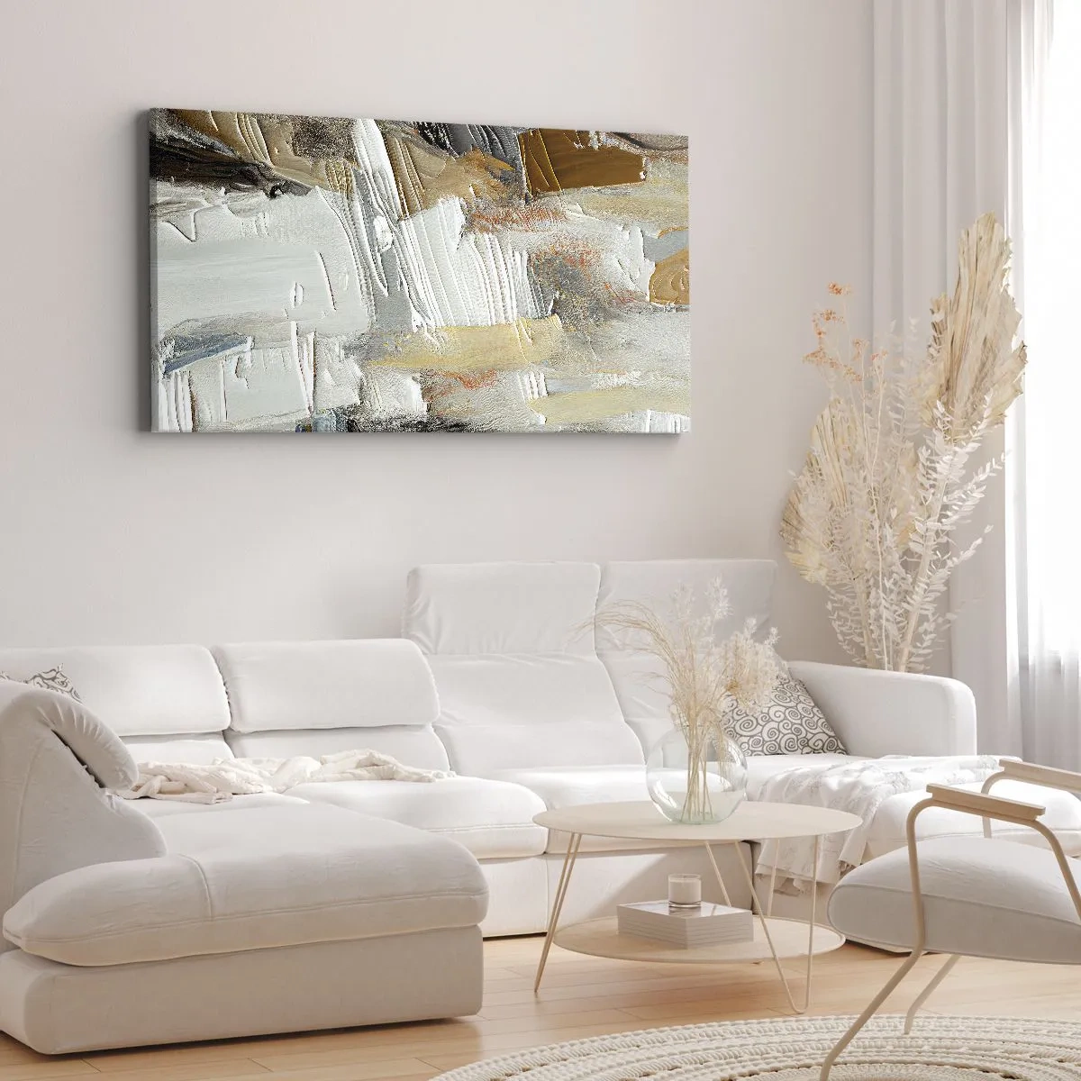 Canvastavla - Bild på duk - Färgstarka lager på lager - 100x40 cm