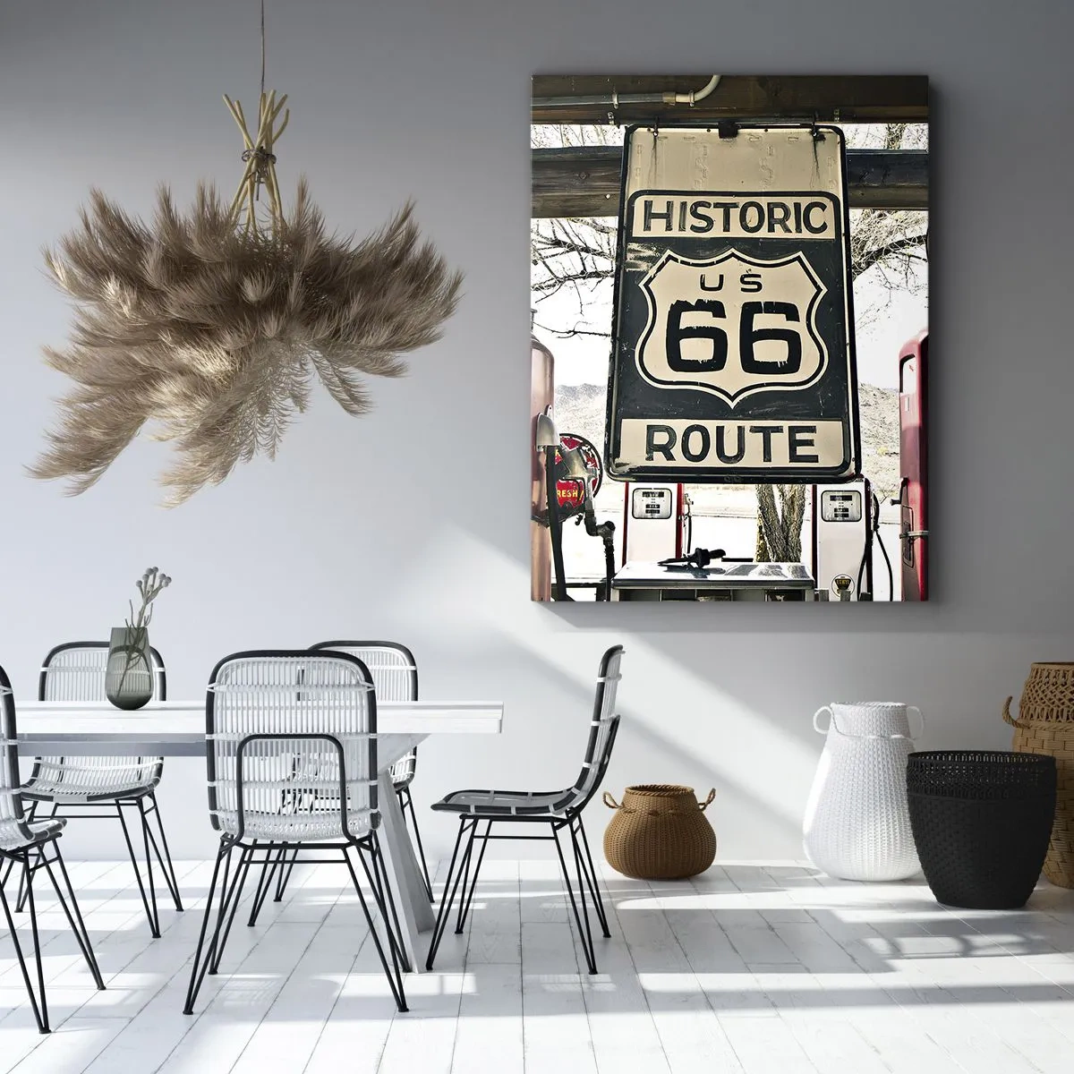 Canvastavla - Bild på duk - Amerikansk retroresa - 50x70 cm