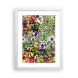Affisch i vit ram - Ta en dopp i blommorna - 30x40 cm