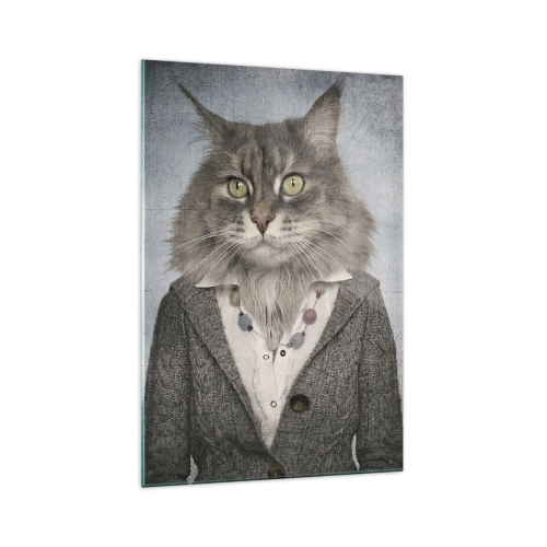 Glastavla - Bild på glas - Päls är på modet igen - 70x100 cm