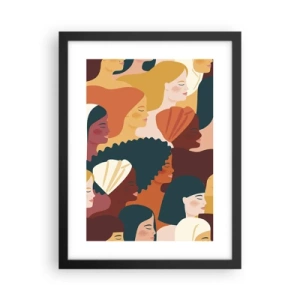 Affisch i svart ram - Endast kvinnlighet - 30x40 cm