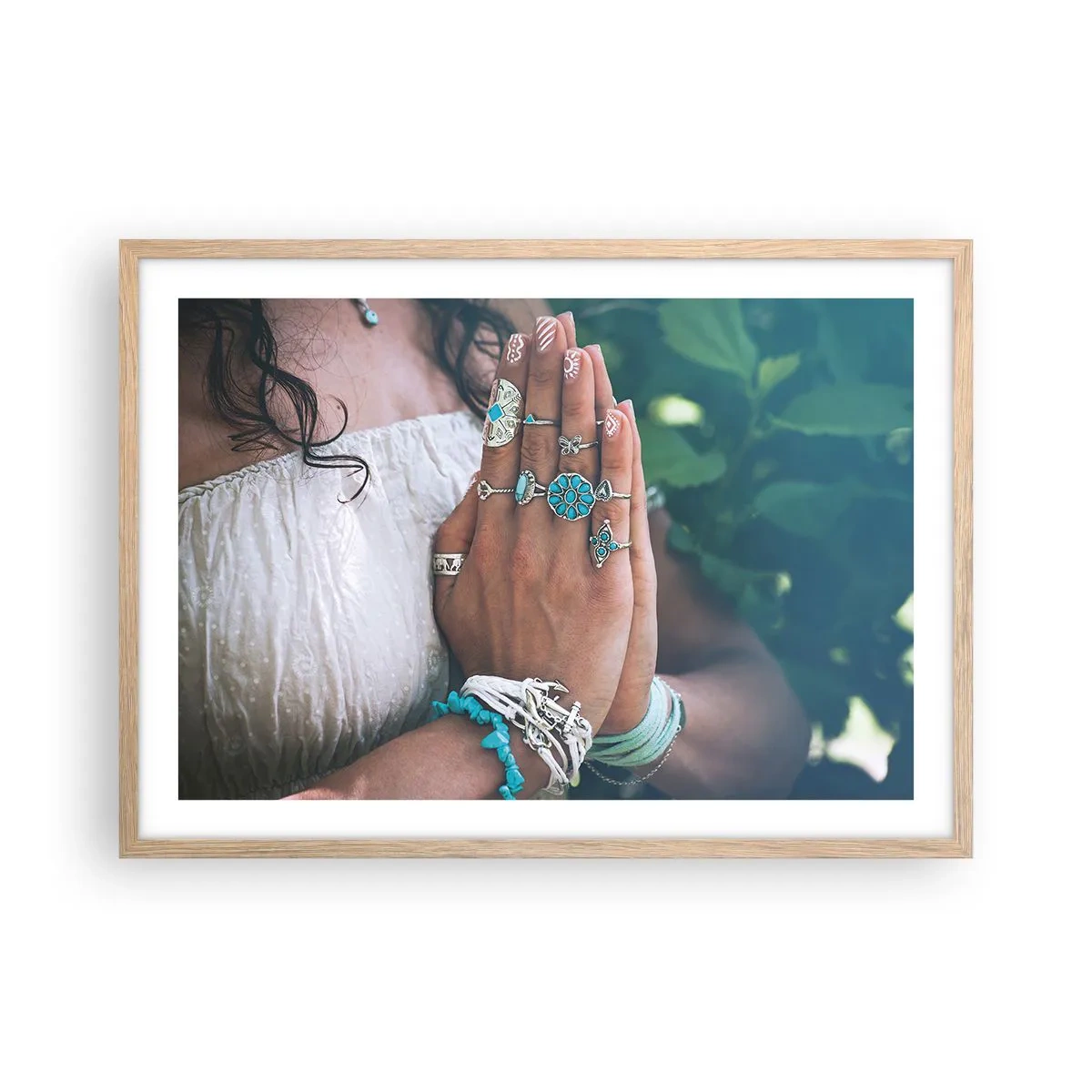 Affisch i ram av ljusek - Välkommen till existensens centrum - 70x50 cm