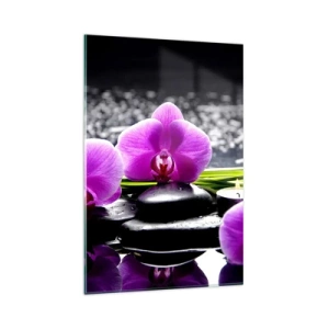 Glastavla - Bild på glas - Drunkna i tystnad och lugn - 80x120 cm