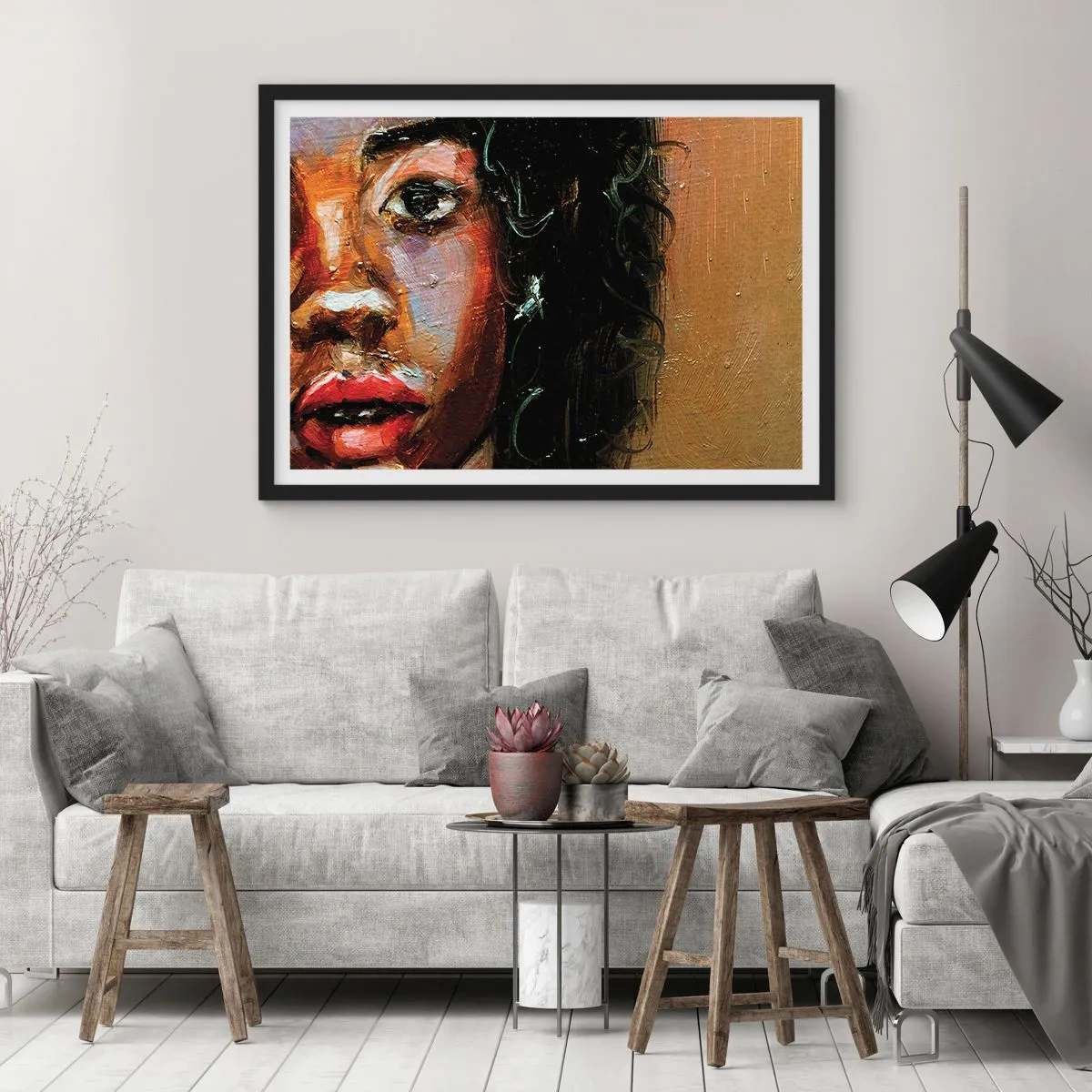 Affisch i svart ram - Svärta och sken - 100x70 cm