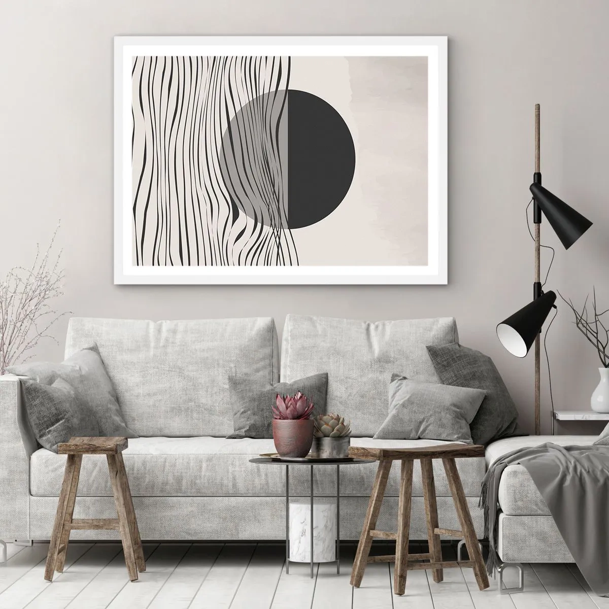 Affisch i vit ram - Halvdan komposition - 40x30 cm