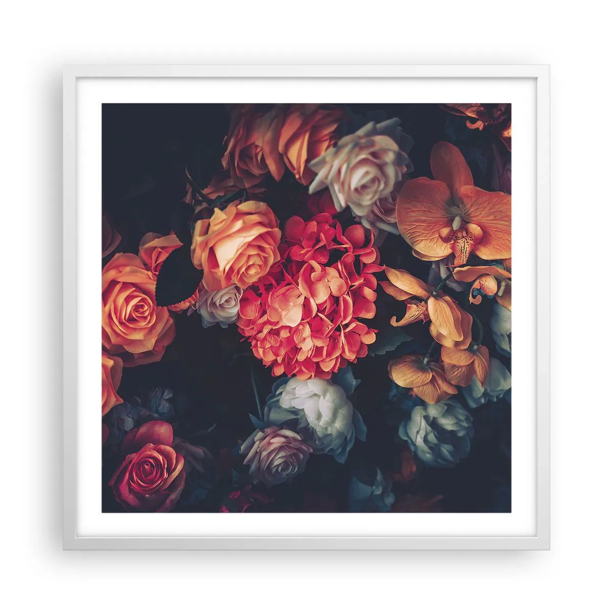 Affisch i vit ram - Som hos de holländska mästarna - 60x60 cm