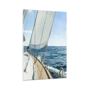Glastavla - Bild på glas - Heja äventyret - 80x120 cm