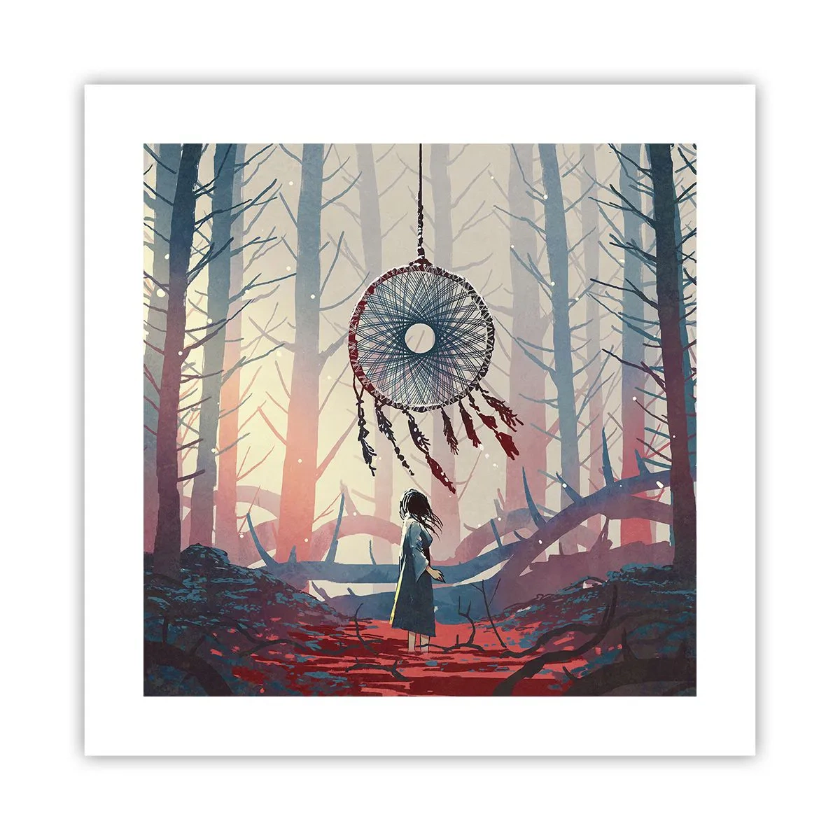 Affisch - Hemlighetsfull ritual av lyckan - 40x40 cm