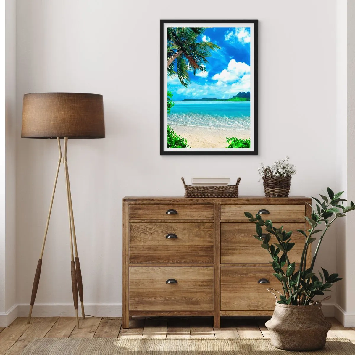 Affisch i svart ram - Tropikens azur - 61x91 cm